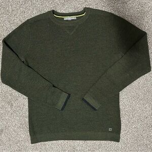 Smartwool Dark Green Waffle Knit Crewneck Sweater - 100% Wool - Open to  offers